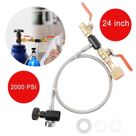 ECUTEE Paintball CO² Fill Station Tank Bottle Refill Filler Dual Valve Lever 24inch Hose