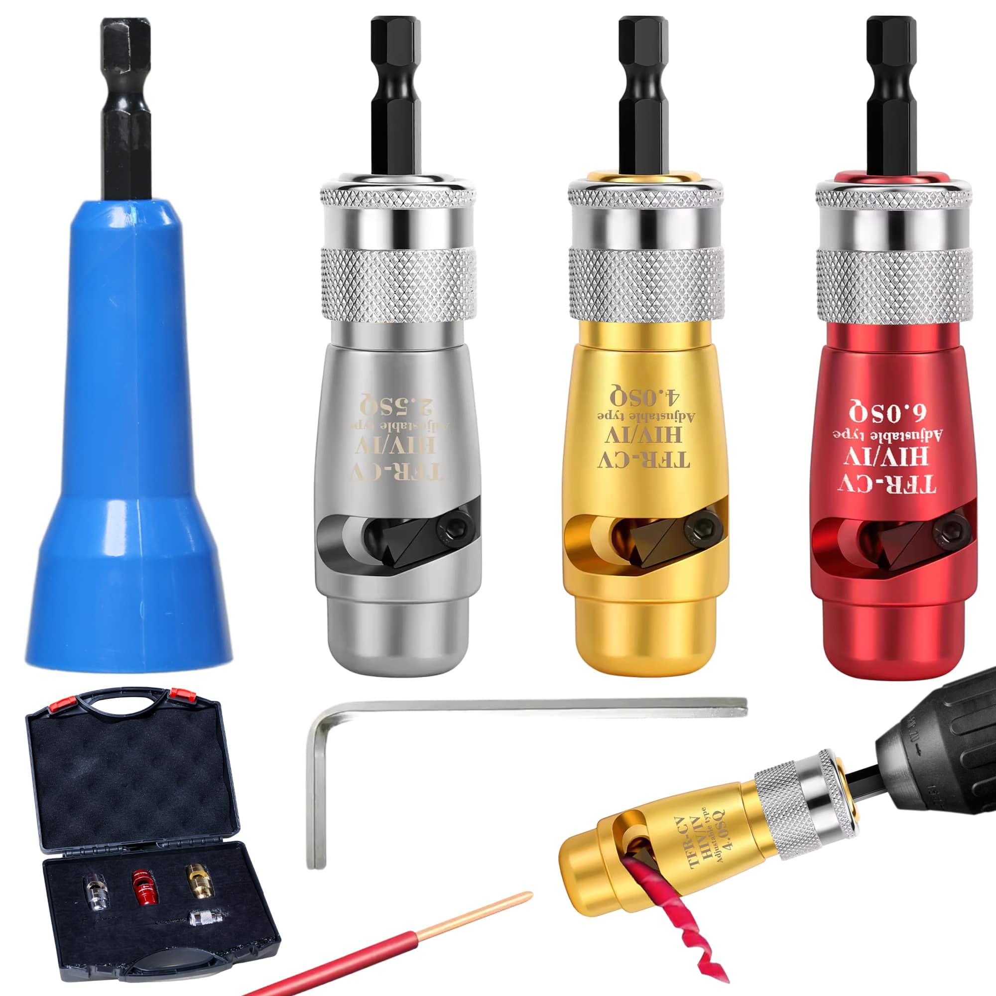 Wire Stripper Tool For Drill - Automatic Stripper For AWG 14-8 Gauge Wires, Includes Wire Twister & 25PCS Connectors, Electrician Tool Kit