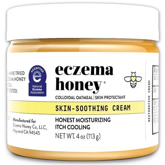 ECZEMA HONEY Original Skin-Soothing Cream - Organic Hand & Body Eczema Relief - Natural Honey Lotion for Dry, Itchy, & Irritable Skin (4 Oz)