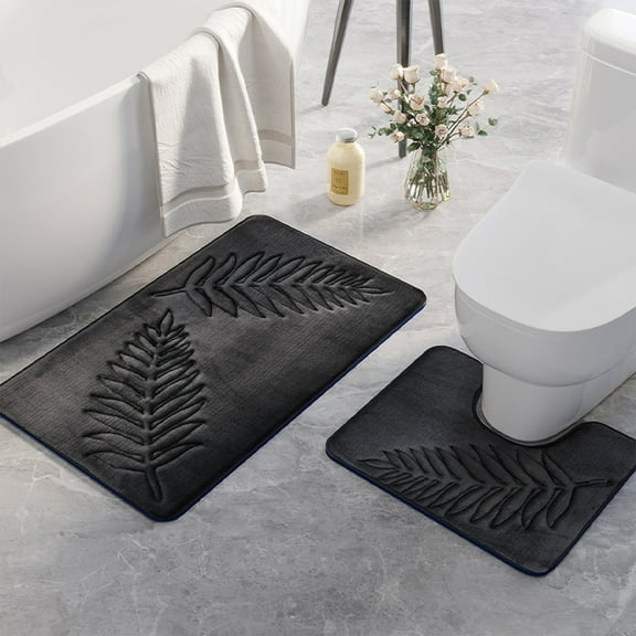 ECZHAW 2 Piece Sets Memory Foam Bathroom Rug Mat, Extra Soft and Absorbent Bath Mats, Non-Slip and Machine Washable Bath Rugs for Bathroom Floor,Tub and Shower