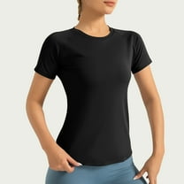 ECZHAW Seamless Workout Tops for Women Short Sleeve Athletic Tees Breathable Gym Running Yoga Shirts