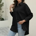 thumbnail image 1 of ECZHAW Women Plus Size Button Down Shirts Long Roll Up Sleeve V Neck Collared Casual Blouses Oversized Shirt Tops, 1 of 4
