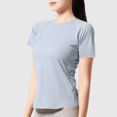 thumbnail image 1 of ECZHAW Women's Compression Workout Shirts Breathable Quick Dry Gym Short Sleeve Basic Tops, 1 of 4
