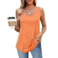 thumbnail image 1 of ECZHAW Women's Summer Tank Top Casual Scoop Neck Sleeveless Loose Fit Shirt Top, 1 of 8