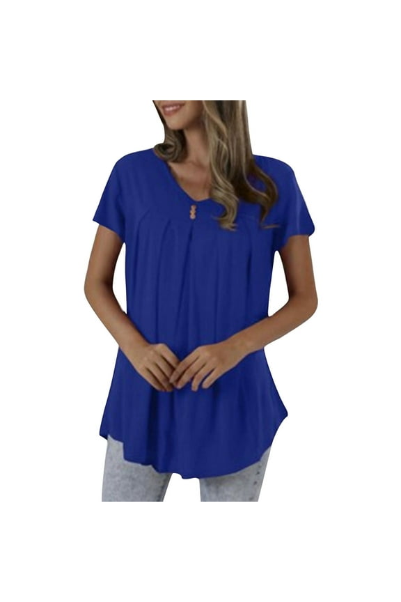 Women's Tunic Loose Fit Dressy Blouse Ladies Elbow Sleeve Tops Wear with Leggings