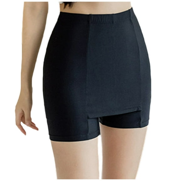 ECZHAW Panties for Women Double-Layer Front Crotch Elastic Ice Silk Bottoming Shorts Seamless Ladies Safety Panties