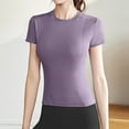 thumbnail image 1 of ECZHAW Womens Tops ,Workout Tops for Women Seamless Short Sleeve Athletic Shirts Cool Dry Gym Yoga T-Shirt Sports Tees, 1 of 3