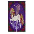 thumbnail image 1 of ECZJNT A beautiful unicorn flowers Japanese Noren Curtain Doorway Door Window Treatment Curtains Cotton Linen Curtain Size 85x150 cm, 1 of 1