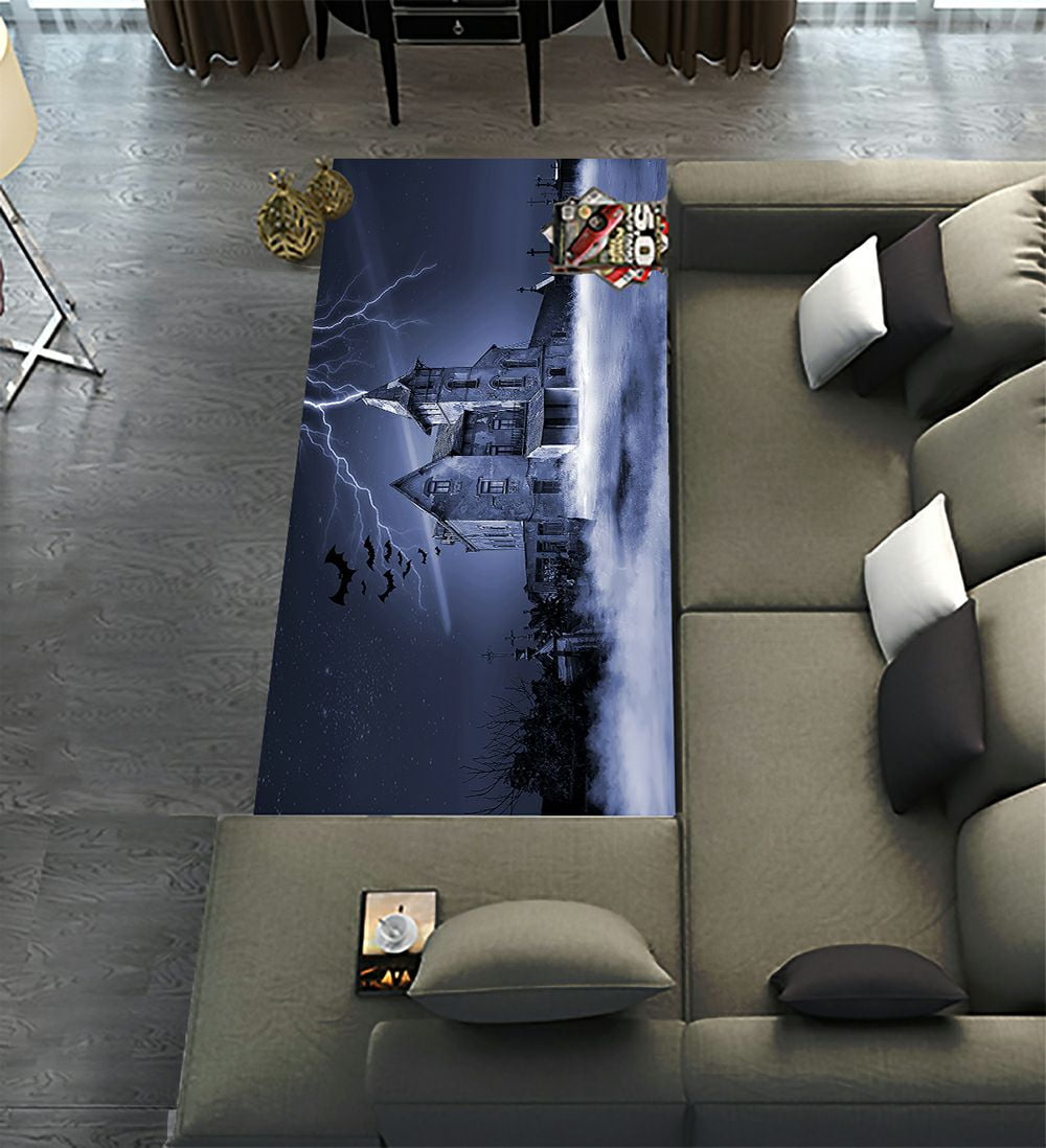 ECZJNT Abandoned Haunted House Halloween Holiday Runner Rug 2 x 10ft