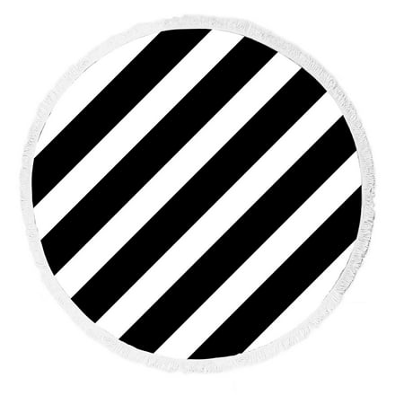 ECZJNT Abstract lines Modern black white texture Beach Towel Beach Blanket Beach Yoga Mat