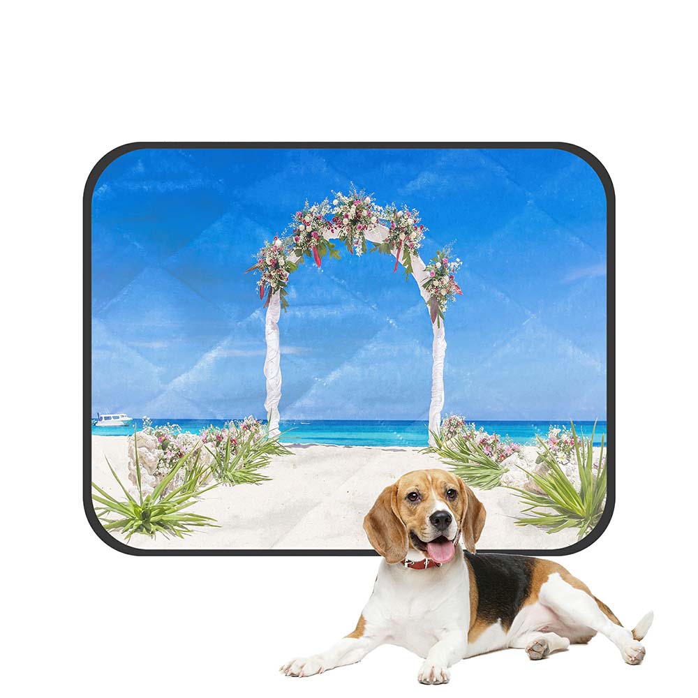 ECZJNT Beach Wedding Venue Cabana Arch Gazebo Flowers Beach Pet Dog Cat ... - Beach Themed Dog Crate