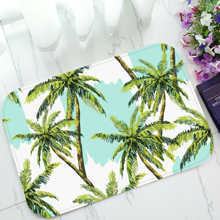 ECZJNT Beautiful floral summer pattern with palm trees Doormat Bath Mat Rug Entrance Rug Floor Mats 23.6x15.7 Inch