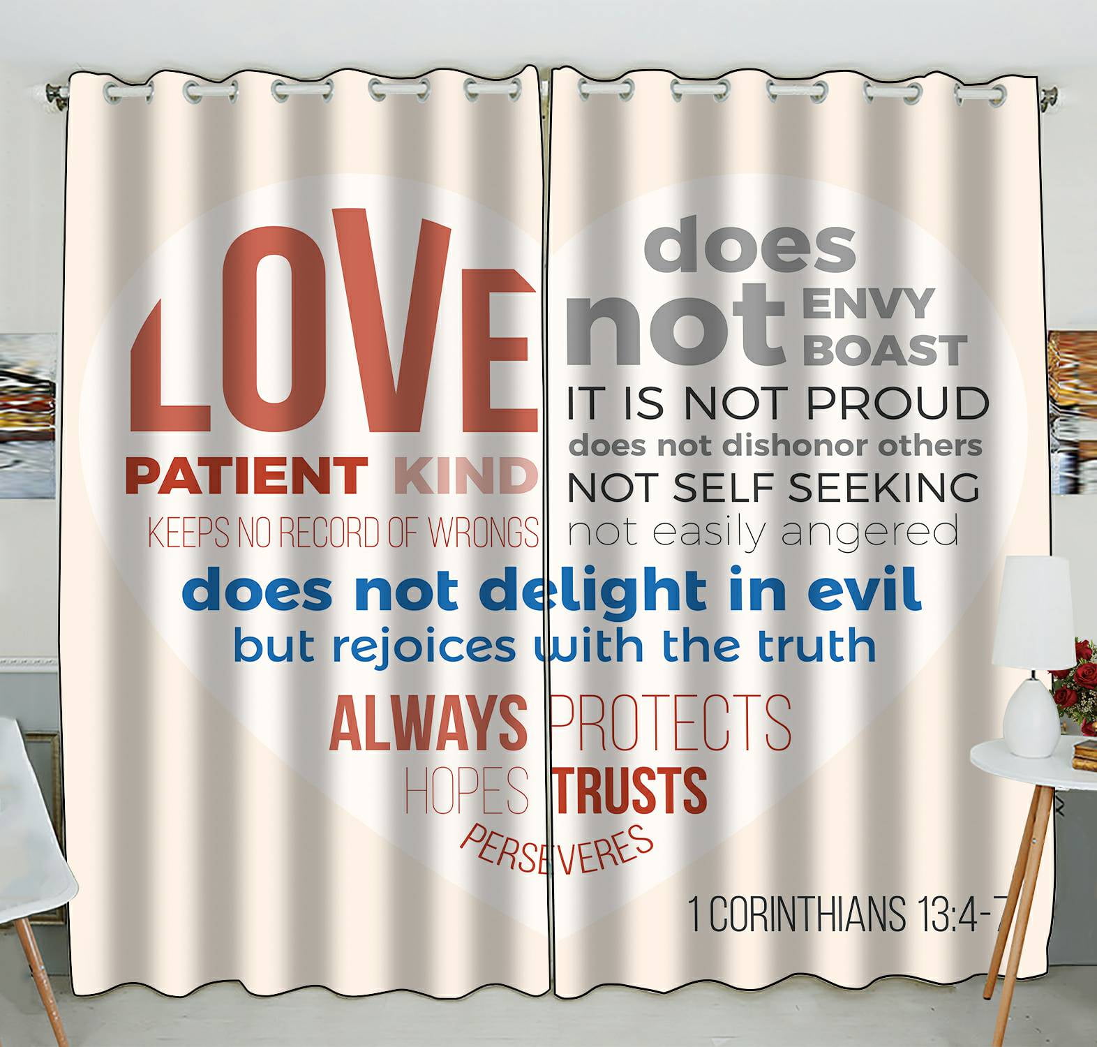 ECZJNT Bible verse for evangelist Blackout Window Curtain Drapery