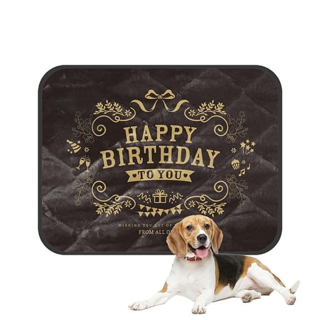 ECZJNT Birthday Card Design Pet Dog Cat Bed Pee Pads Mat Cushion Potty Dogsblankets Crate Bed Kennel 36x48 inch