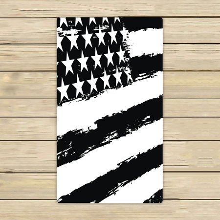 ECZJNT Black And White American Flag Beach Bath Towels Shower Towel For Home Outdoor Travel 16x28 Inch