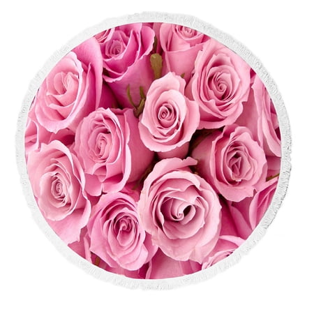 ECZJNT Bright pink roses Beach Towel Beach Blanket Beach Yoga Mat