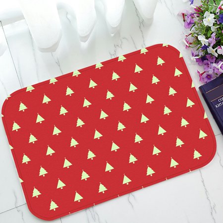 ECZJNT Christmas Pattern With Christmas Trees Welcome Doormat Bath Mat Rug Entrance Rug Floor Mats 23.6x15.7 inch