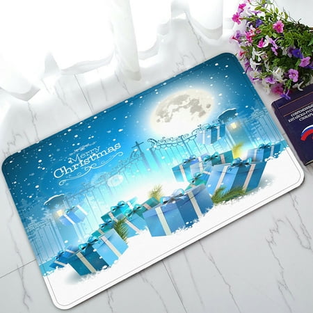 ECZJNT Christmas gifts snow open gate Doormat Bath Mat Rug Entrance Rug Floor Mats 30x18 Inch