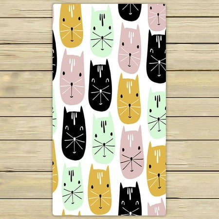 ECZJNT Cute cats faces Beach Bath Towels Shower Towel For Home Outdoor Travel 30x56 Inch