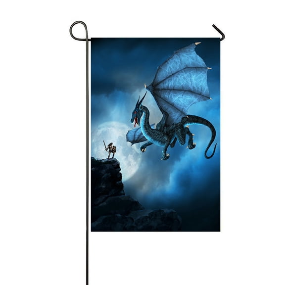 ECZJNT Dragon Man First Meet Garden Flag Outdoor Flag Home Party Garden Decor 12x18 Inch
