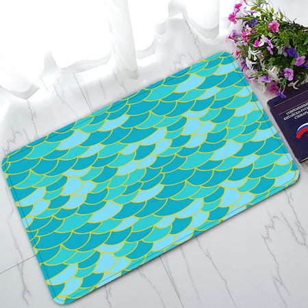 ECZJNT Fish scale Welcome Doormat Bath Mat Rug Entrance Rug Floor Mats 30x18 inch