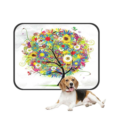 ECZJNT Floral Tree Beautiful Summer Pet Dog Cat Bed Pee Pads Mat Cushion Potty Dogsblankets Crate Bed Kennel 25x30 inch