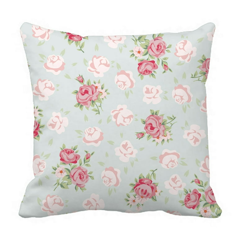 ECZJNT Floral vintage pattern Shabby chic rose Pillow Case Pillow