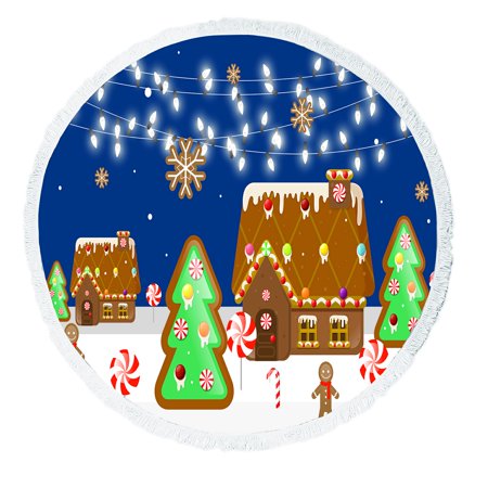 ECZJNT Gingerbread Village Beach Towel Beach Blanket Beach Yoga Mat