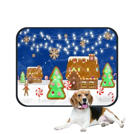 ECZJNT Gingerbread Village Pet Dog Cat Bed Pee Pads Mat Cushion Potty Dogsblankets Crate Bed Kennel 36x48 inch
