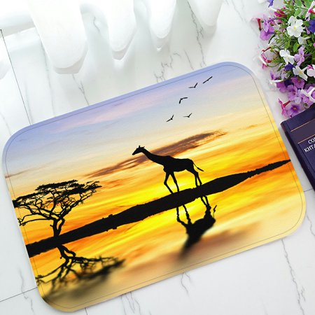 ECZJNT Giraffe at Lake Doormat Bath Mat Rug Entrance Rug Floor Mats 23.6x15.7 Inch
