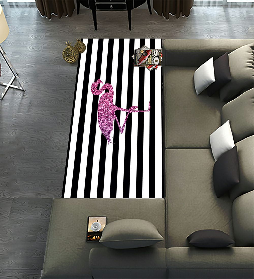 ECZJNT Glitter Pink Flamingo Runner Rug 2 x 7ft Long Area Rug Carpet ...