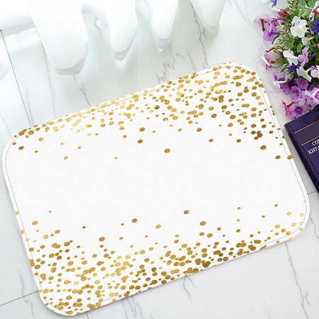 ECZJNT Gold Glitter Polka Dot Welcome Doormat Bath Mat Rug Entrance Rug Floor Mats 23.6x15.7 inch