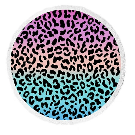ECZJNT Gradient Pink And Blue Leopard Pattern Beach Towel Beach Blanket Beach Yoga Mat