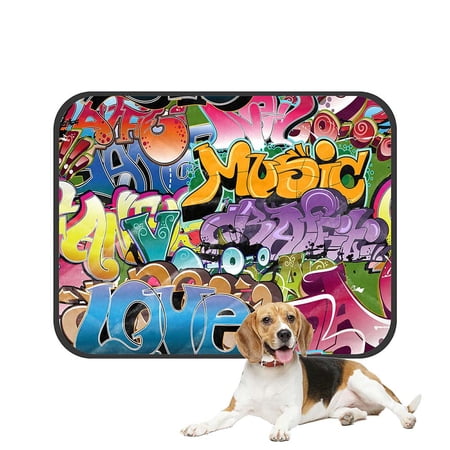 ECZJNT Graffiti Urban Wall Pet Dog Cat Bed Pee Pads Mat Cushion Potty Dogsblankets Crate Bed Kennel 25x30 inch