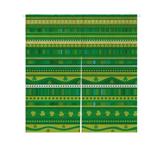 ECZJNT Green Clover Green Colors Japanese Noren Curtain Doorway Door Window Treatment Curtains Cotton Linen Curtain Size 85x90 cm