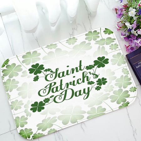 ECZJNT Green Clover Welcome Doormat Bath Mat Rug Entrance Rug Floor Mats 23.6x15.7 inch