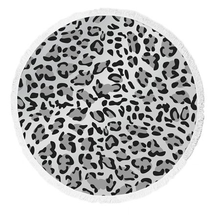 ECZJNT Leopard Print Pattern Gray Scale Beach Towel Beach Blanket Beach Yoga Mat