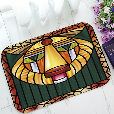 ECZJNT Lions In The Stained Glass In The Frame Welcome Doormat Bath Mat Rug Entrance Rug Floor Mats 23.6x15.7 inch