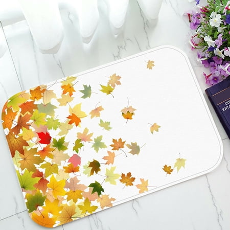 ECZJNT Maple autumn falling leaves Doormat Bath Mat Rug Entrance Rug Floor Mats 23.6x15.7 Inch