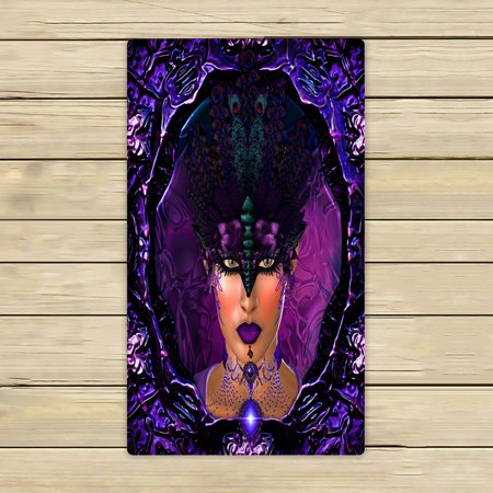 ECZJNT Masquerade Purple Queen ruled seven worlds Beach Bath Towels Shower Towel For Home Outdoor Travel 16x28 Inch
