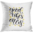 thumbnail image 1 of ECZJNT Modern Lettering Inspirational Hand Lettered for Wall Calligraphy Phrase Good Vibes Only Throw Pillowcase Cover Cushion Case Home Decor 20x20 inch, 1 of 1