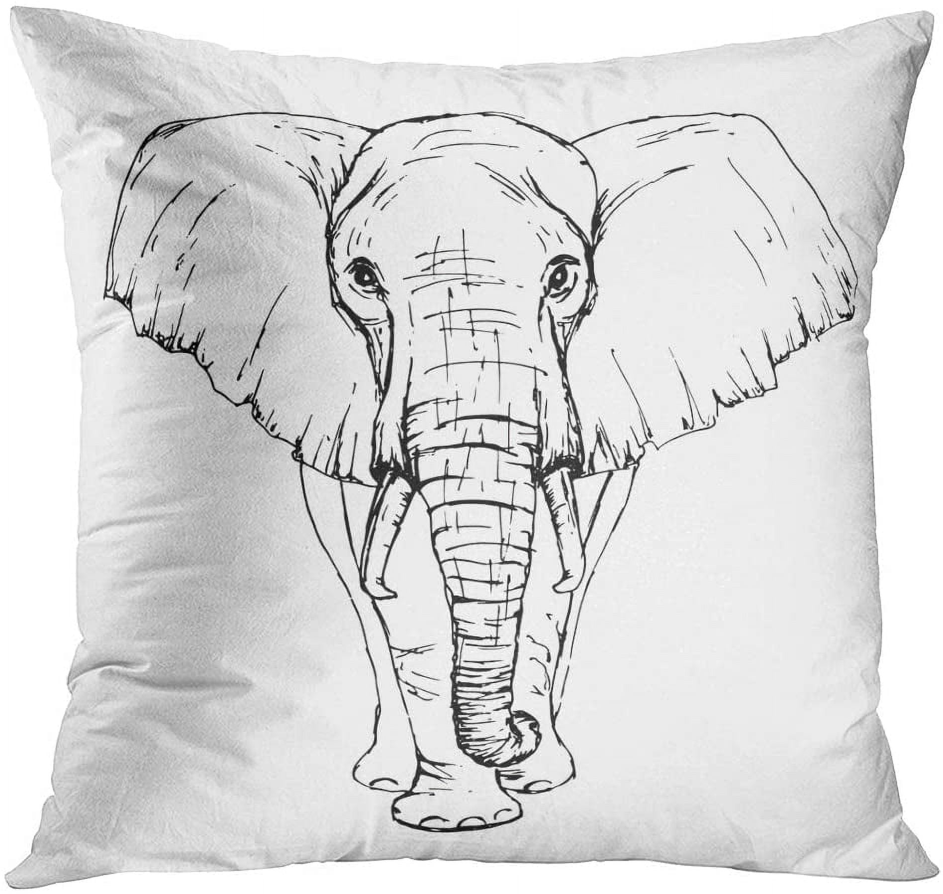 ECZJNT Outline Sketch by Pen Elephant Front View Drawing