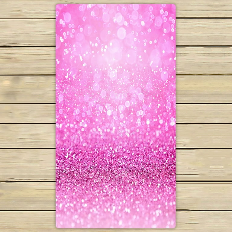ECZJNT Pink Glitter Confetti Sparkle Girl Princess Happy Birthday Party Beach Bath Towels Shower Towel For Home Outdoor Travel 30x56 Inch Walmart