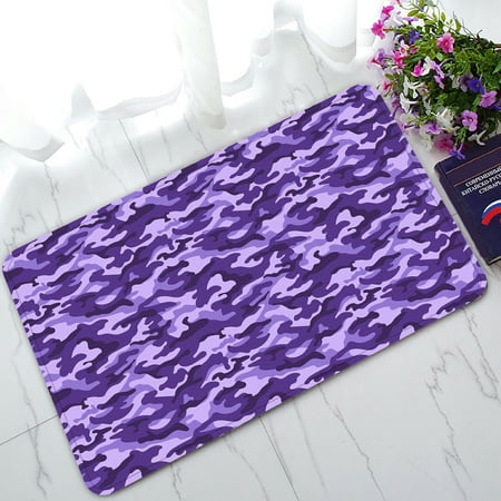 ECZJNT Purple camouflage texture Doormat Bath Mat Rug Entrance Rug Floor Mats 30x18 Inch