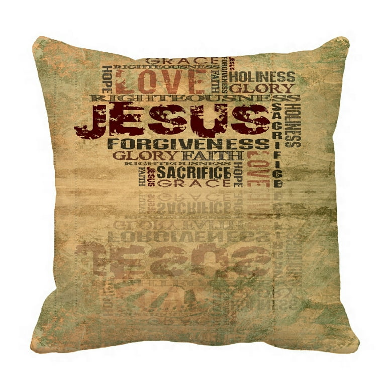 ECZJNT Religious Words on Background Pillow Case Pillow Cover