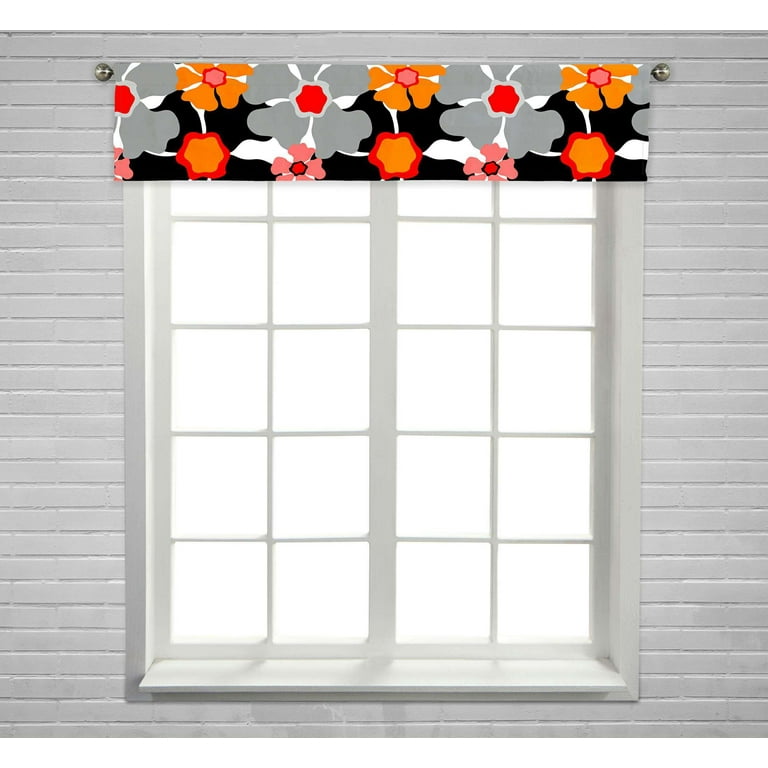 ECZJNT Retro Floral 1960S Grey Red Pink Orange Black White