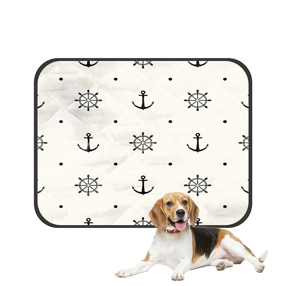 ECZJNT Retro Pattern Polka Dot With Anchors And Wheels Pet Dog Cat Bed