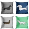 thumbnail image 1 of ECZJNT Set of 4 Pillow Cases Wiener Dachshund Silhouette on Grey Herringbone Pattern Dog Weiner Doxie White Puppy Throw Pillowcase Cover Cushion Case Home Decor 16x16 inch, 1 of 5