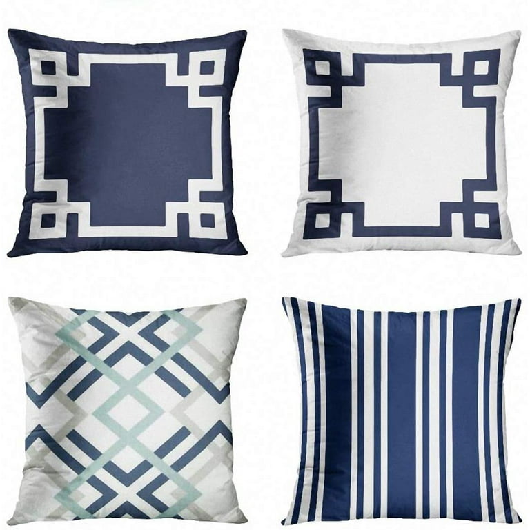 Set Of 4 Aqua Blue And Gray Ikat Lumbar Pillow Covers Set Of 4 Aqua Blue And Gray Ikat Lumbar Pillow Covers