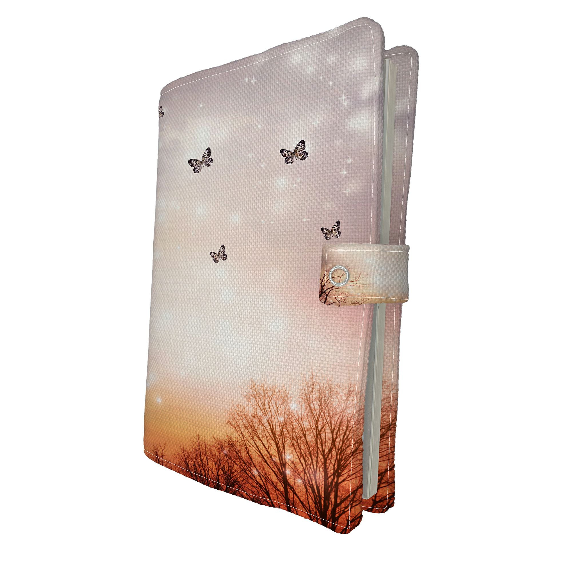 ECZJNT Small Butterflies Trees Red Sky Book Cover Book Protector Book ...